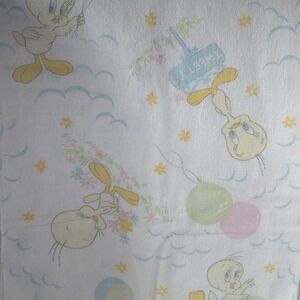 Vintage Baby Looney Tunes Receiving Blanket Tweety NO TAGS